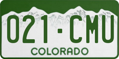 CO license plate 021CMU