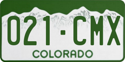 CO license plate 021CMX