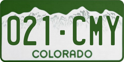 CO license plate 021CMY