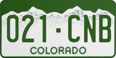 CO license plate 021CNB