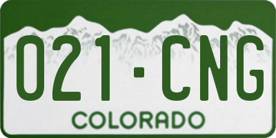 CO license plate 021CNG