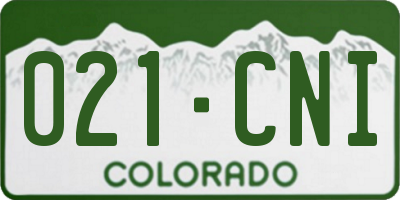CO license plate 021CNI