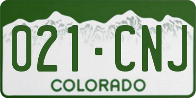 CO license plate 021CNJ