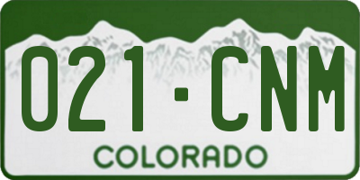 CO license plate 021CNM