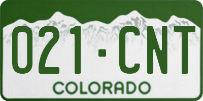 CO license plate 021CNT