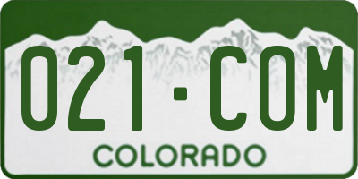 CO license plate 021COM