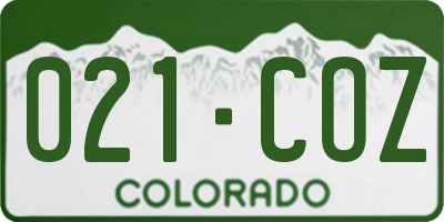 CO license plate 021COZ