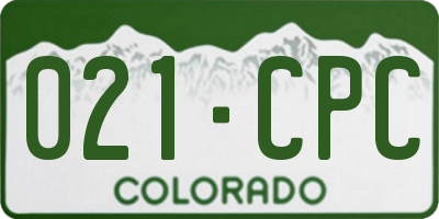CO license plate 021CPC