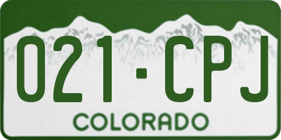 CO license plate 021CPJ