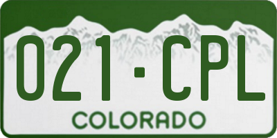 CO license plate 021CPL