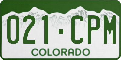 CO license plate 021CPM