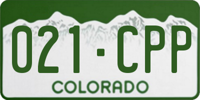 CO license plate 021CPP