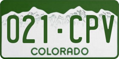 CO license plate 021CPV