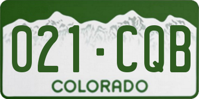 CO license plate 021CQB
