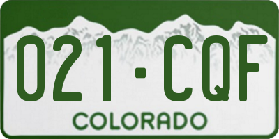 CO license plate 021CQF
