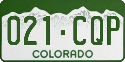 CO license plate 021CQP