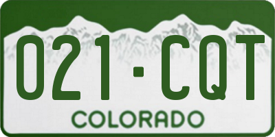 CO license plate 021CQT