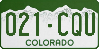 CO license plate 021CQU