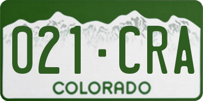 CO license plate 021CRA