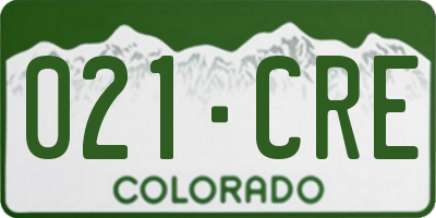 CO license plate 021CRE