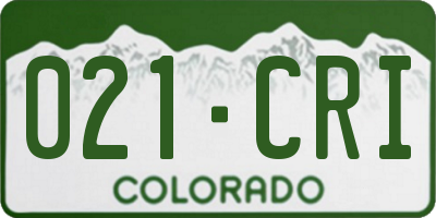 CO license plate 021CRI