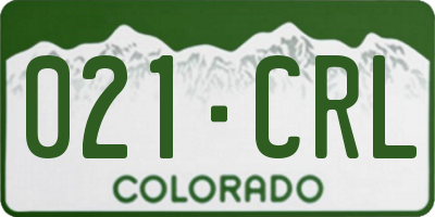 CO license plate 021CRL