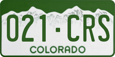 CO license plate 021CRS