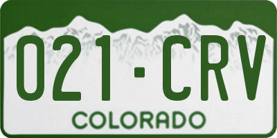 CO license plate 021CRV