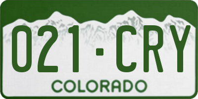 CO license plate 021CRY