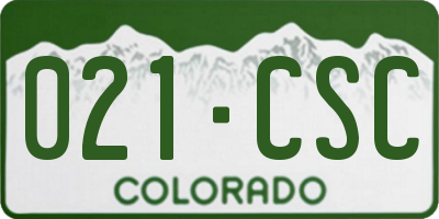 CO license plate 021CSC
