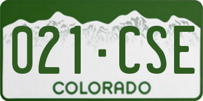 CO license plate 021CSE
