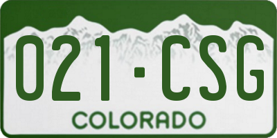 CO license plate 021CSG