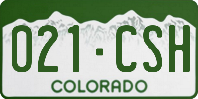 CO license plate 021CSH