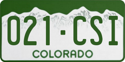 CO license plate 021CSI