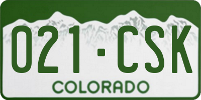 CO license plate 021CSK