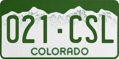 CO license plate 021CSL