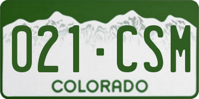CO license plate 021CSM