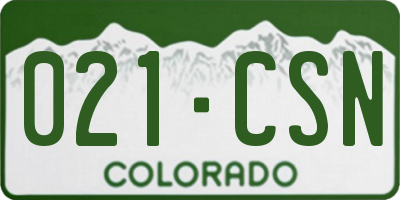 CO license plate 021CSN