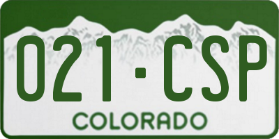 CO license plate 021CSP