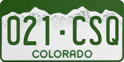 CO license plate 021CSQ