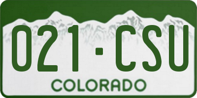 CO license plate 021CSU