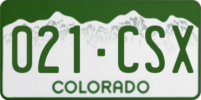 CO license plate 021CSX