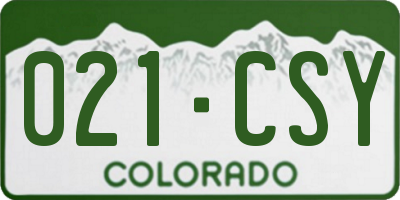 CO license plate 021CSY