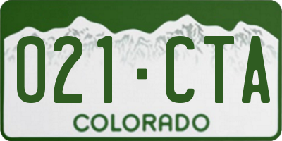 CO license plate 021CTA