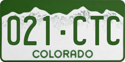 CO license plate 021CTC