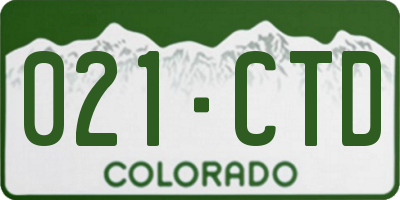 CO license plate 021CTD