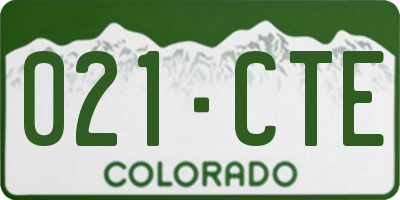 CO license plate 021CTE