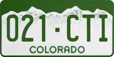 CO license plate 021CTI