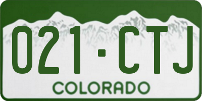 CO license plate 021CTJ
