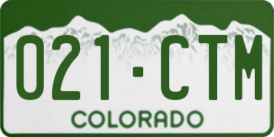 CO license plate 021CTM